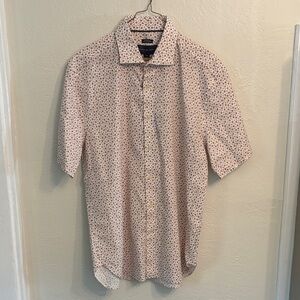 Joseph Abboud Beige Patterned Casual Shirt